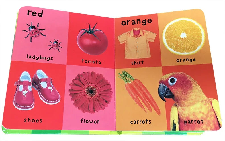 Montessori First 100 English Words Learning Cardboard Book Animals Colors Numbers Language Physical Picture Teaching Aids