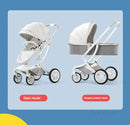 Baby Stroller 3in1,Luxury Baby Carriage with Car Seat,Eggshell Newborn Stroller Leather High Landscape PU leather