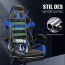 Massage Gaming Chair,Computer Chair with Footrest and Lumbar Support, Height Adjustable Gaming Chair with 360°-Swivel Seat and