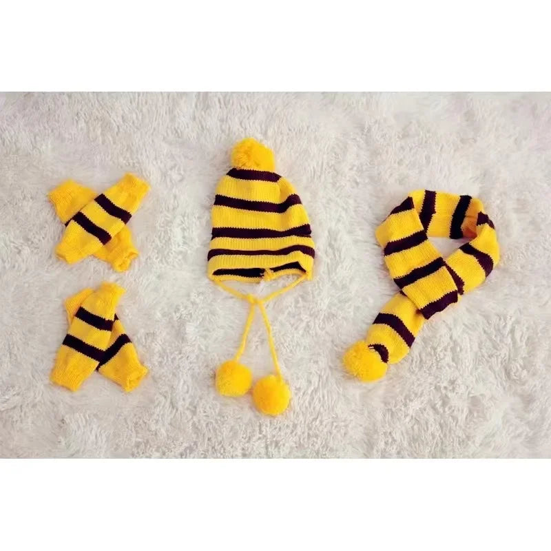 Dog Winter Wear 1 Set(hat+scarf+leg Warmers) Rainbow Stripe Knitted Dog Scarf Winter Warm Hat Footwear Sloves Pet Clothes