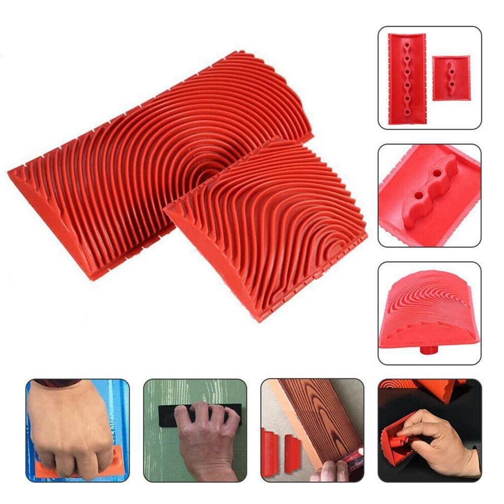 6Pcs Rubber Texture Roller Brush Imitation Wood Graining Wall Painting Home Decoration Art Embossing Diy for Wall Painting Tools