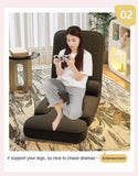 4in1 Adjustable Chaise Lounge Sofa, Floor Lazy Sofa Bed, 15-Position Folding Padded Lounger Bed with Pillow Chaise Couch