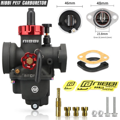NIBBI PE19mm/PE22mm/PE24mm/PE26mm/PE28mm Flange Carburetor for Motorcycle 2T 4T GY6 Engine 100cc-250ccATV Yamaha Racing Pitbike