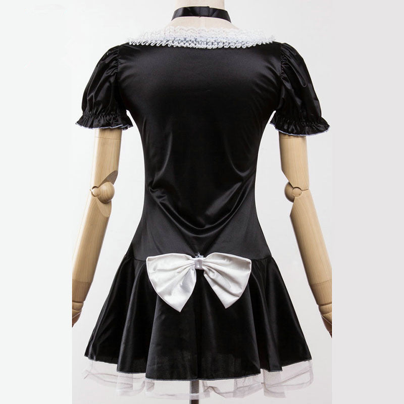 Black Cute French Maid Cosplay Costume Dress Lolita Girls Sexy Vestidos Woman Waitress Maid Party Stage Clothes Plus Size