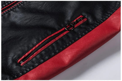 2022 Fashionable Casual Men's Leather Jacket Splice Motorcycle Amazon Vintage Cross-Border Spring Autumn Thin Style Wear