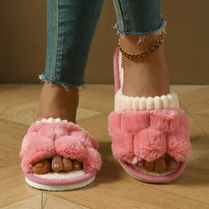 Pantuflas de algodón afelpado para mujer, cálidas, ligeras, de EVA, con suela plana, antideslizantes, cómodas, para invierno y otoño