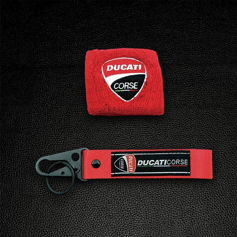 Motorcycle Embroidery Front Fluid Oil Brake Reservoir Sock Cover for Ducati Monster Panigale Diavel Superleggera V4 V2 Scrambler