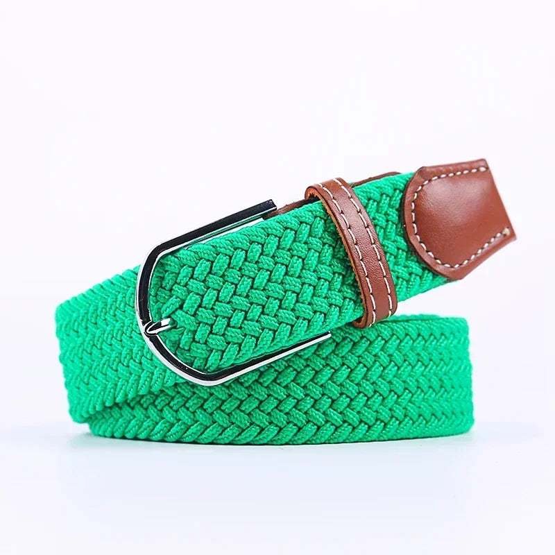 Women's Belt Fashion Casual Woven Elastic Belt Outdoor Sports Military Tactical Strap Climbing Work Belt Unisex Jeans Pants