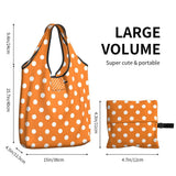 Custom Recycling Classic Black And White Polka Dot Shopping Bag Women Tote Bag Portable Grocery Shopper Bags