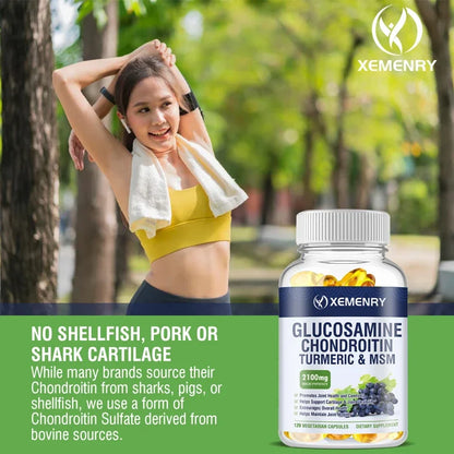 Glucosamine Chondroitin MSM Turmeric Boswellia - Antioxidant, Supports Joint and Bone HealthSupplement
