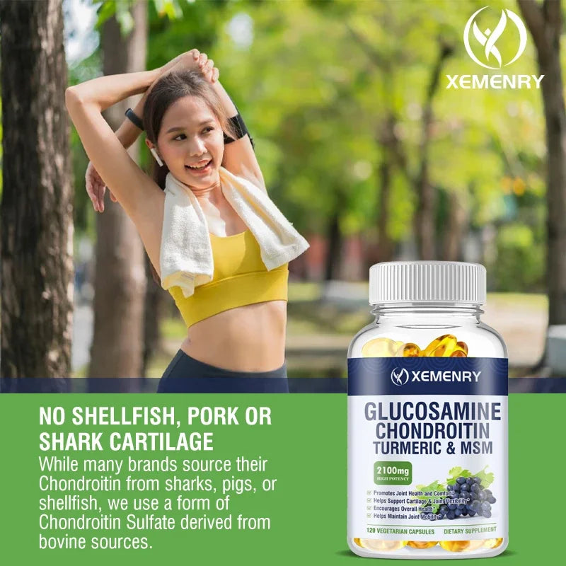 Glucosamine Chondroitin MSM Turmeric Boswellia - Antioxidant, Supports Joint and Bone HealthSupplement