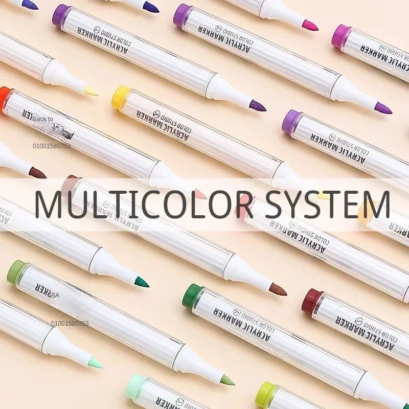 9/144 Colors Acrylic Paint Art Marker Pen DIY Painting Drawing for Card Ceramic Stone Mug Glass Fabric Clothes Art Supplies