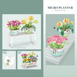 DIY Flower Vase Succulent Cactus Snow Lotus Potting Plants Gardens Building Blocks Model MINI Bricks Kids Sets Kits Toys