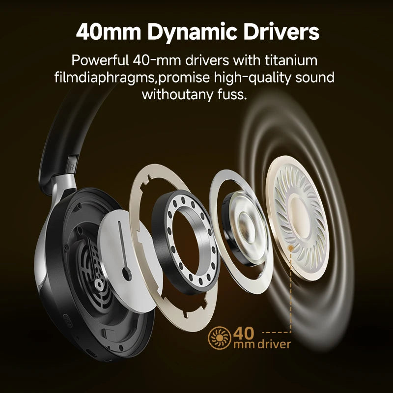 QCY H3 Pro ANC Wireless Bluetooth Headphone Hi-Res Spatial Audio Earphone with LDAC 50dB Active Noise Canceling Over Ear Headset