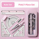 7-Piece Compass and Ruler Set Student Ruler Set Cute Rriangle Ruler Set Exam Specific Ruler Box Set Ruler Set School Starts
