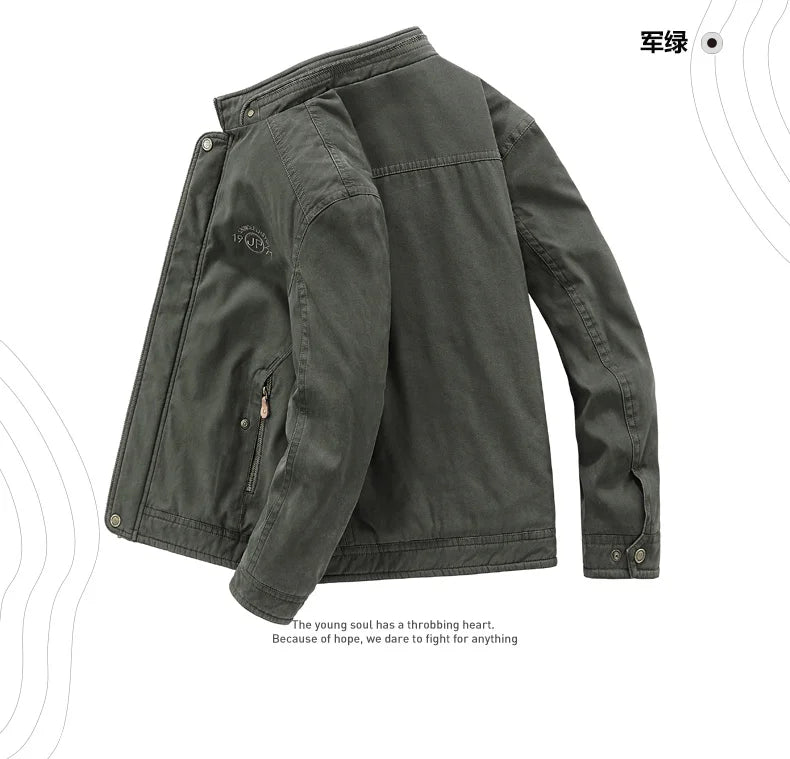 Vintage Thick Wool Parka Men's New 2024 Winter Washed Cotton Fleece-lined Warm Work Jacket Outdoor Camping Hunting Velvet Coats