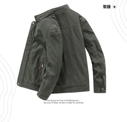 Vintage Thick Wool Parka Men's New 2024 Winter Washed Cotton Fleece-lined Warm Work Jacket Outdoor Camping Hunting Velvet Coats