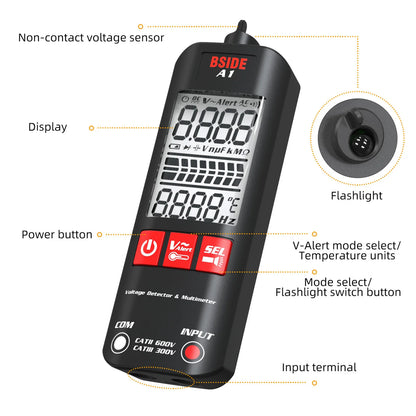 BSIDE S20/A10/A1 Intelligent EMF Multimeter 9999 Counts Rechargeable Meter Radiation Monitor AC/DC Voltmeter Ohmmeter Test