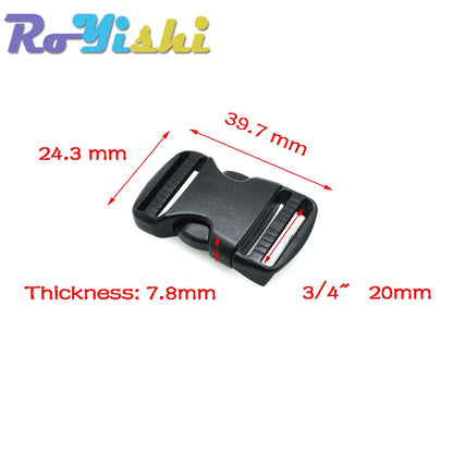 2 Pcs/Pack 20~50mm Plastic Hardware Dual Adjustable Side Release Buckles Molle Tatical Backpack Belt Bag Parts Strap Webbing