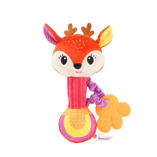 Baby Toys 0-12 Months Rotating Rattle Ball Grasping Activity Baby Development Toy Silicone Teether Sensory Toys for Babies Gifts