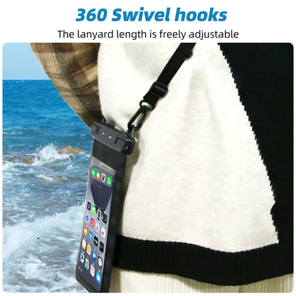 Funda impermeable FONKEN para teléfono, transparente, para la nieve, la selva tropical, bolsa seca, bolsa para natación, fundas grandes para teléfono móvil.