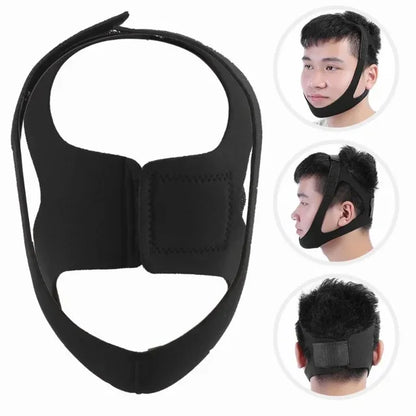 Ajustável Anti Ronco Cinto de Apneia do Sono, Headband Triangular, Chin Jaw Support Strap, Unisex Headband, Neoprene, Assistência Médica