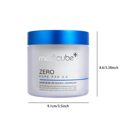 Medicube ZERO PORE PAD 2.0,Pre-Soaked Dual-Texture Cotton Pads,Hydrating&Soothing Formula,Korean Skincare,K-Beauty,Korean Makeup