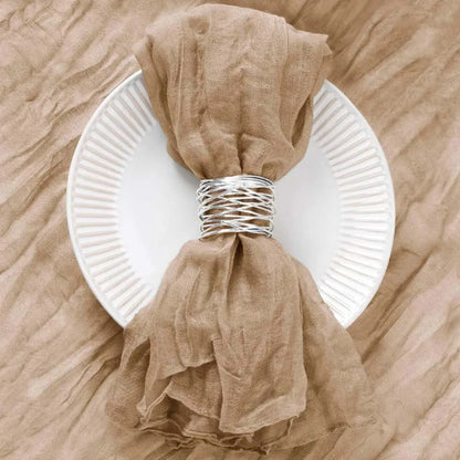 Set of 12 Gauze Cheesecloth Napkins Cloth Bulk Dinner Table Napkins for Home Wedding Valentines Party Event Table Decoration