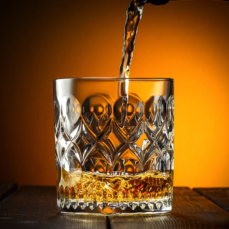 290ml Glass Coffee Cup Wine Glasses Luxury Modern Drinkware Droplet Shape Pattern Tumbler Water Bottle Household Whiskey Glass