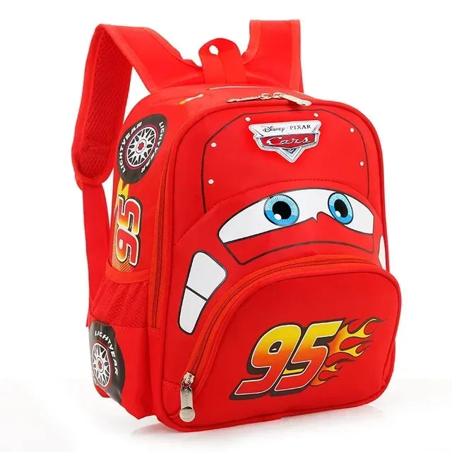 Cartoon carro saco de viagem para crianças, jardim de infância, mochila para meninos 3D saco impermeável, 2-5 anos de idade, quente