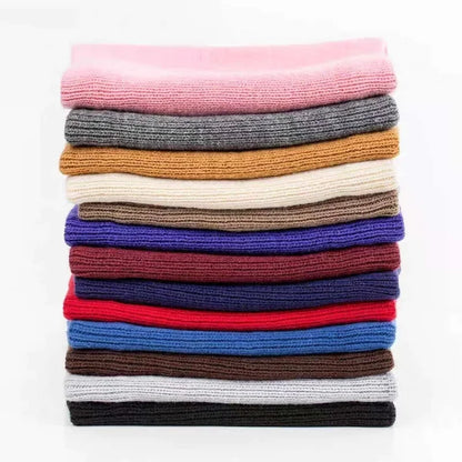 Pañuelo cálido para el cuello, bufanda de felpa de invierno, tejido de lana, color liso, a la moda, para hombre y mujer, resistente al frío, para exteriores.