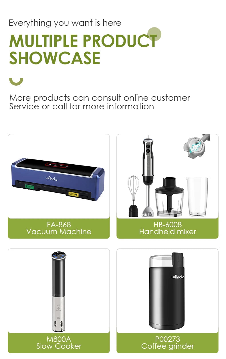 Wancle Vacuum Sous Vide Cooker IPX7 Waterproof Heater Immersion Circulator Slow Cooker with Digital Display Reservation Function