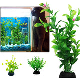 Fish Tank Accessories Green Plants 10pcs Green Fish Tank Decorations Aquarium Artificial Plastic Plants Decor Plastic Plants