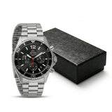 Relógio masculino cronógrafo solar diver em aço inox a prova de agua 200mm
