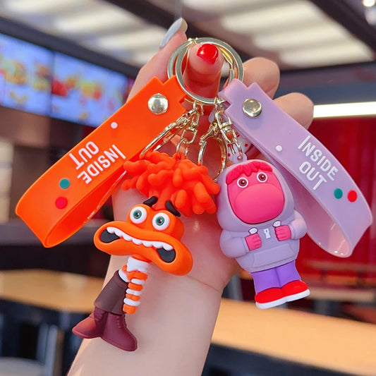 Nuevo llavero de Inside Out 2, de la película Disney Kawaii, con diseño de anime, ansiedad, hastío y envidia, para chicas, con colgante creativo para bolso, llavero para coche, juguetes, regalos.
