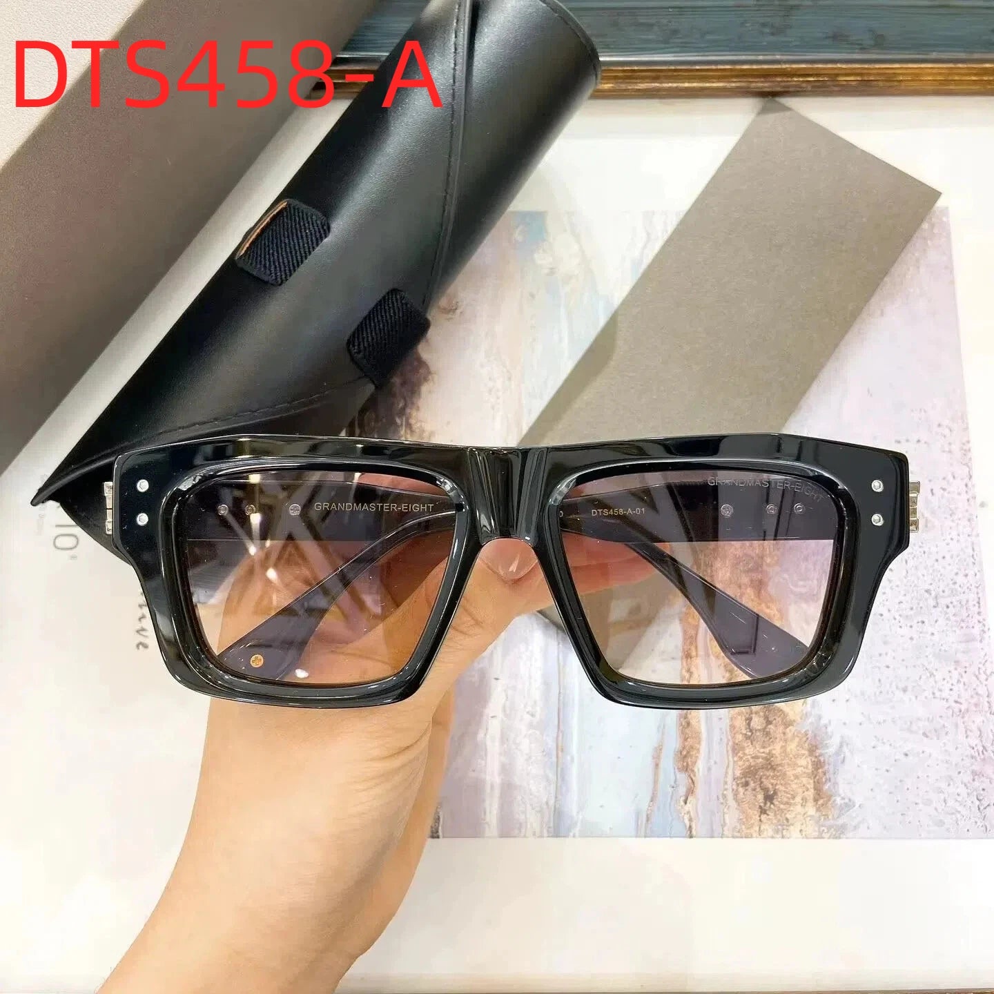 Original Factory DT GRANDMASTER-EIGHT DTS458-A With Brand Box Top Quality UV400 Gradient Driving Anti-Glare Men Women Sunglasses