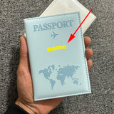 Funda de pasaporte personalizada con nombre en color dorado, billetera de viaje para hombre y mujer, porta pasaporte personalizable con nombre, tarjetero de presentación