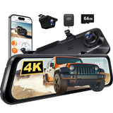 WOLFBOX G850 PRO 4K WiFi Mirror Dash Cam with ADAS and BSD 5.8GHz WiFi Voice Control Car DVR Rearview Mirror 12inch