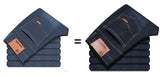 2025 men's fashion business jeans classic style casual elastic slim fit jeans men's denim pants black blue