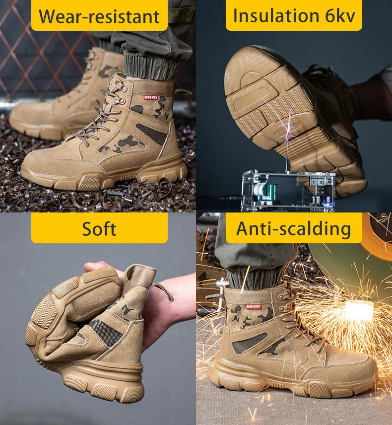 Sneakers  Indestructible Shoes Work Safety Shoes With Steel Toe Cap Puncture-Proof Male Security Protective Shoes Tactical Boots