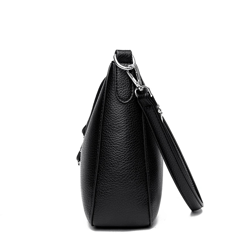 Genuine Brand Women's Soft Leather Shoulder Bags Luxury Designer Crossbody Bags Ladies Casual Tote Bag Messenger Commuting Sac