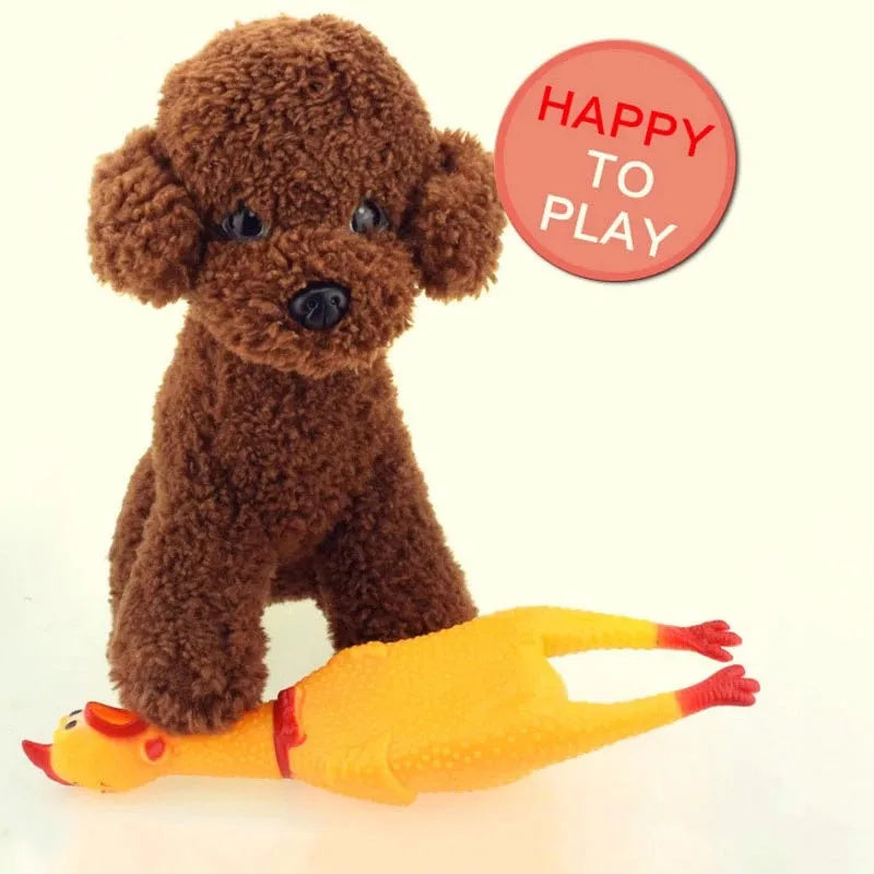 Screaming Chicken Dog Toy Squeeze Squeaky Dog Toys Interactive Puppy Toys Cleaning Teeth Chew Toys for Dogs Pet Supplies 1pcs