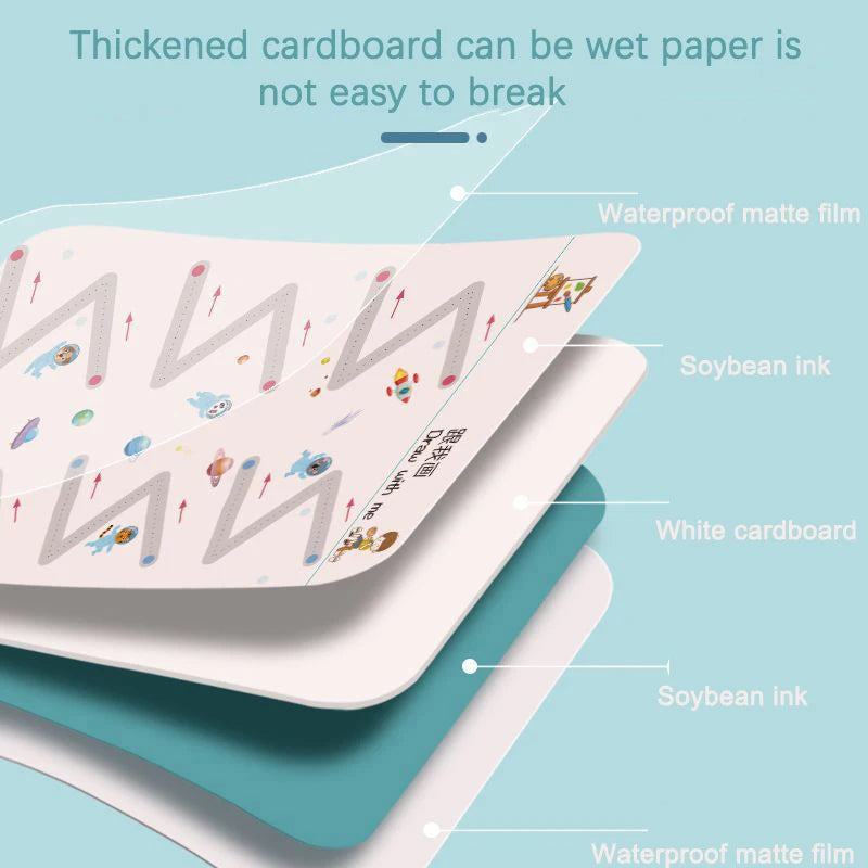 Reusable Magic Practice Copybook Control Training Book Magical Tracing Workbook Children Montessori Drawing Education Stationery