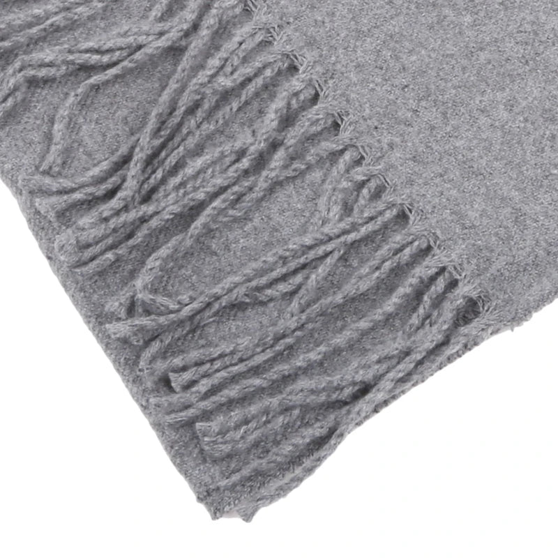 Classic Solid Colors Scarves Men Cashmere Soft Knitted Striped Scarf Long Tassel Neck Warmer Men'S Winter Scarf 2023 New