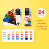 18/24/36/42 Colors Solid Watercolor Paint Set Professional Folding Water Color Pigment Brush Pen for School Art Supplies