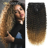 Extensões de cabelo cacheado Jerry Curly 65cm clip in tecelagem dupla com seda orgânica 160 g