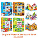 Montessori First 100 English Words Learning Cardboard Book Animals Colors Numbers Language Physical Picture Teaching Aids