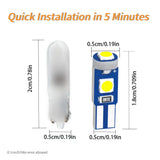 High Brightness 3030 Chips 10Pcs of T5 Led Bulb W3W W1.2W Play and Plug Car Interior Lights Auto Instrument Lamp 12V/24V