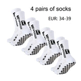4 pairs of new TC mid tube glued football socks for sports training and competition, non slip and breathable socks