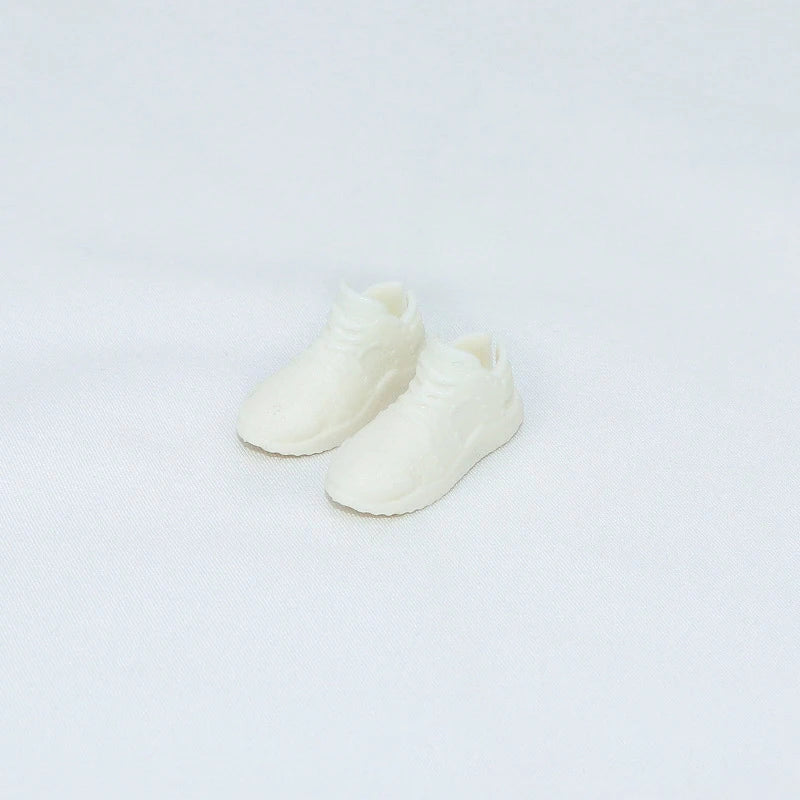 HOUZIWA White Black OB11 Doll Shoes Plastic